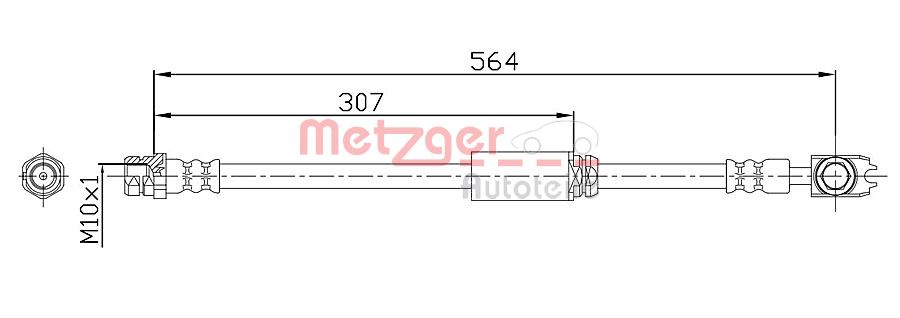 Flessibile del freno - 4116203 METZGER